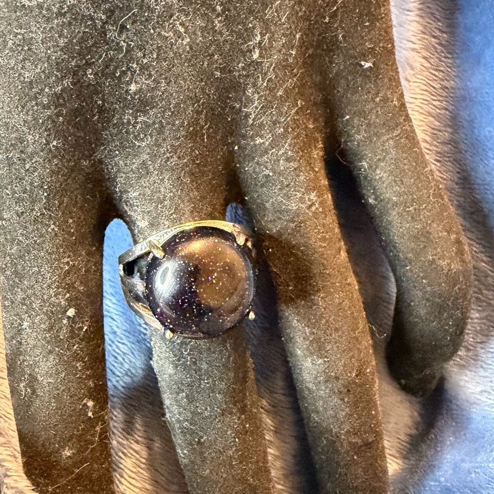 Vintage Silver Blue Sand Ring